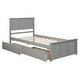 preview thumbnail 11 of 24, Twin Size Platform Storage Bed with 2 Drawers, Gray