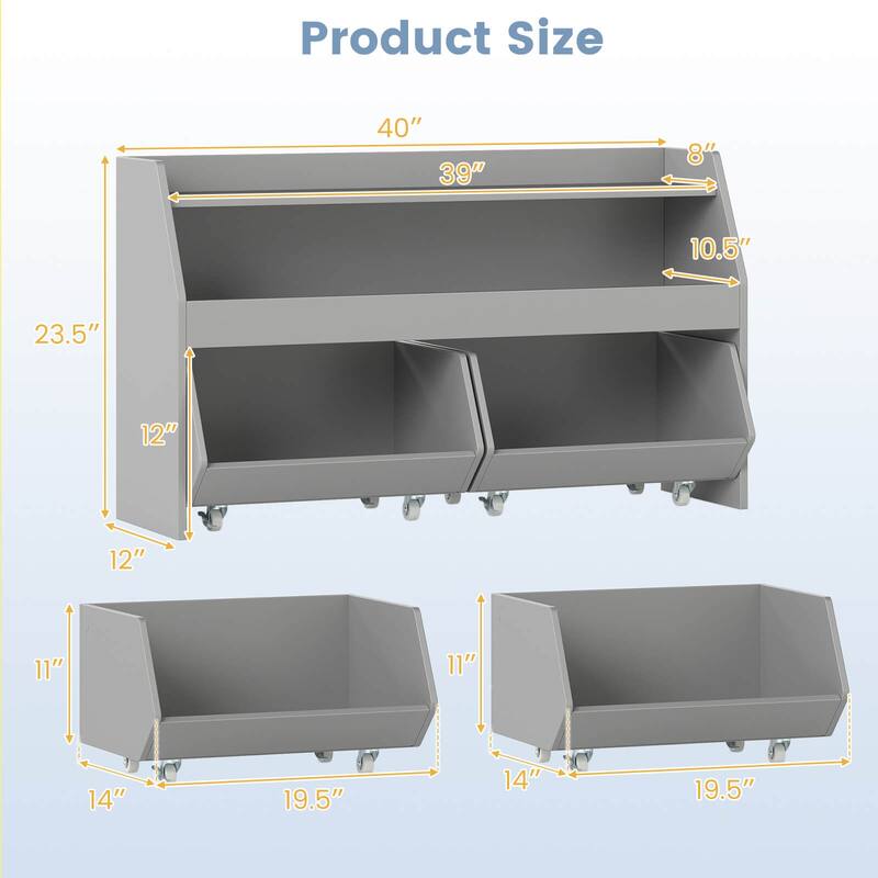 Costway Kids Toy Storage Organizer with 2 Movable Drawers Open Shelf - See Details