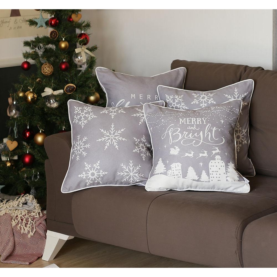 Christmas Throw Pillow Covers Set of 4 Red