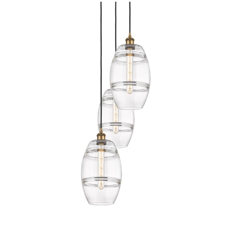 Innovations Lighting 113B-3P-30-15 Vaz Pendant Vaz 3 Light 15" Wide - Brushed Brass / Clear