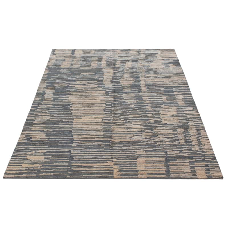 ECARPETGALLERY Hand-knotted Tangier Grey Wool Rug - 6'9 x 9'9