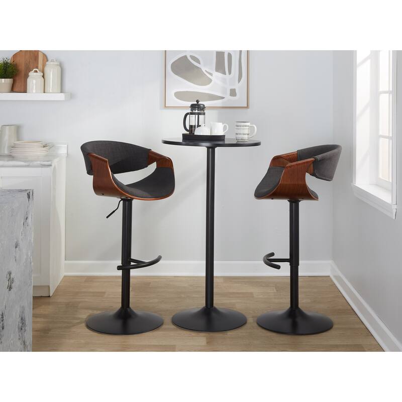 Carson Carrington Sauda Adjustable Bar Stool with Rounded T Footrest (Set of 2)