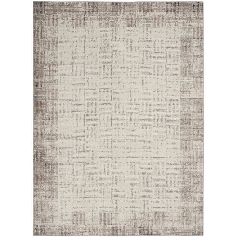 Nourison Emily Indoor only Ivory Grey Abstract Area Rug - 6' x 9'