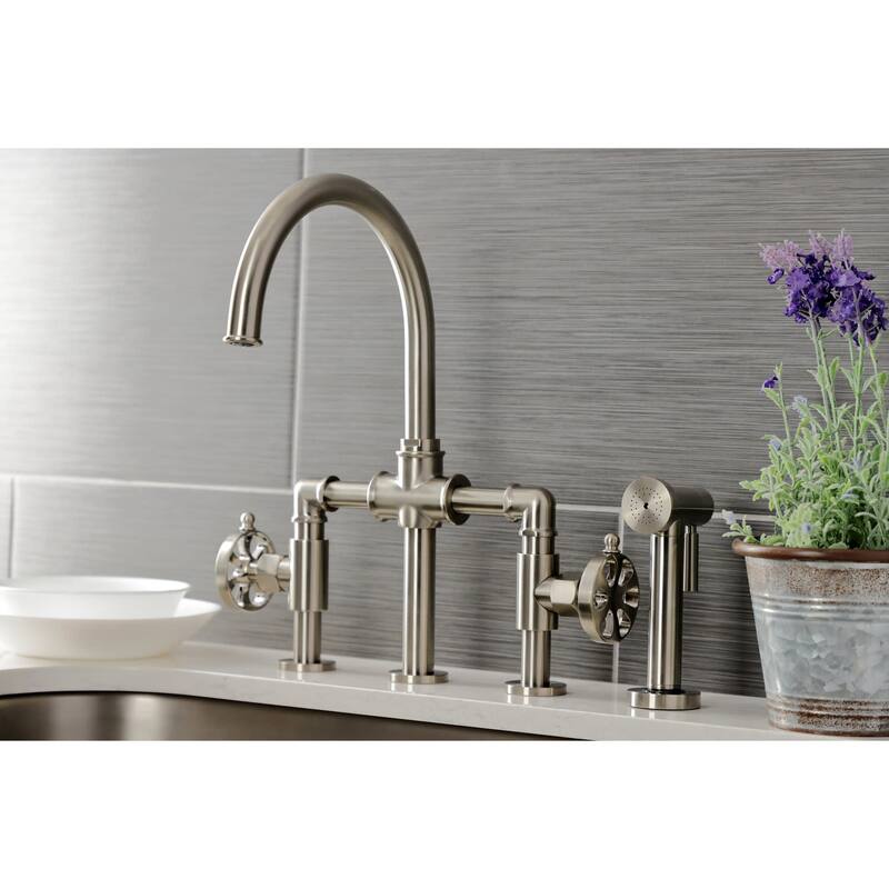 Kingston Brass KS233.RX Belknap 1.8 GPM Bridge Kitchen Faucet