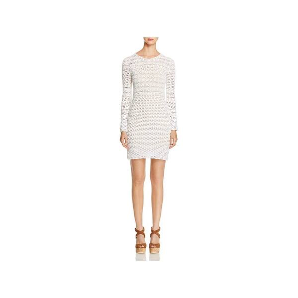 Shop Michael Michael Kors Womens Sweaterdress Crochet Long Sleeves Overstock 19502864