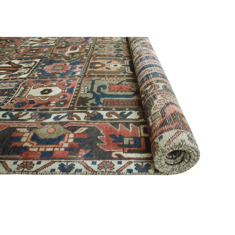 Vintage Distressed Roman Rust/Navy Rug - 6'6" x 9'10"