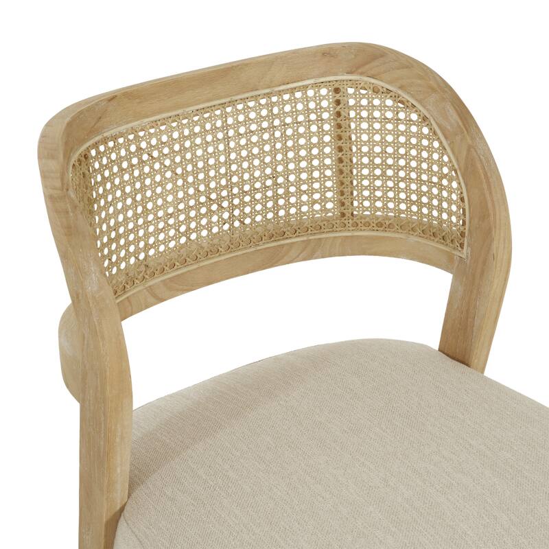 Christopher Knight Home - Minimalist 19.25"W Wood Dining Chairs Set with Hand-Woven Curved Backrest & Upholstered Seat