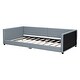 preview thumbnail 10 of 13, Queen Size & Twin XL Size Upholstered Platform Bed, PU Leather Mother & Child Bed, Convertible for Two Separate Beds, Gray