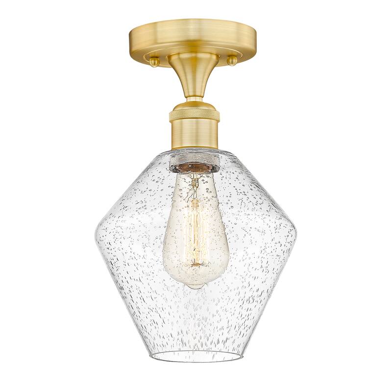 Innovations Lighting Cindyrella - 1 Light 8" Semi-Flush Mount - Satin Gold/Seedy