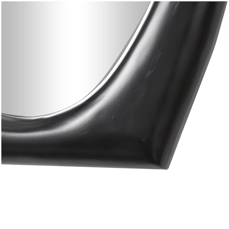 Wooden Abstract Wavy Wall Mirror - Black or White - Roche River Decor