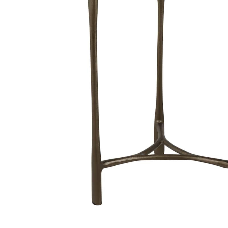 Metal Accent Side Tables Round Top and Frame Modern Design (Set of 2) - 16" x 16" x 26"