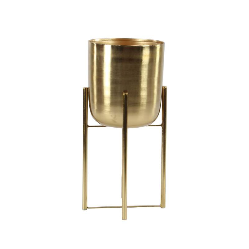 Modern Metallic Glam Planter Collection - Set of 2 - Multiple Sizes - Gold, Silver, White or Black