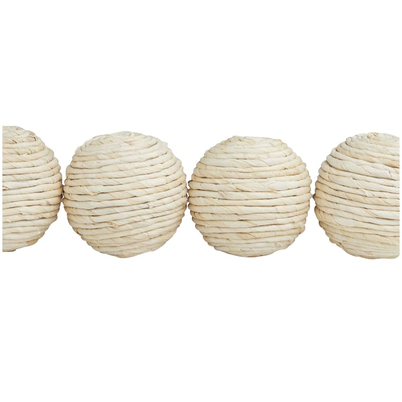 Jute Rope Handmade Decorative Ball Orbs & Vase Filler - Set of 4 Beige, White, Brown - Roche River Decor