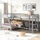 preview thumbnail 2 of 16, Modern L-Shaped Wooden Twin Size Loft Bed and Twin over Full Bunk Bed with Built-in Desk,Easy Assembly