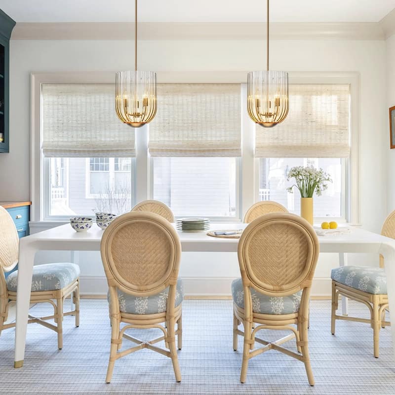 3-Light Midcentury Gradient Striped Wineglass-shape Pendant - 11.0 in