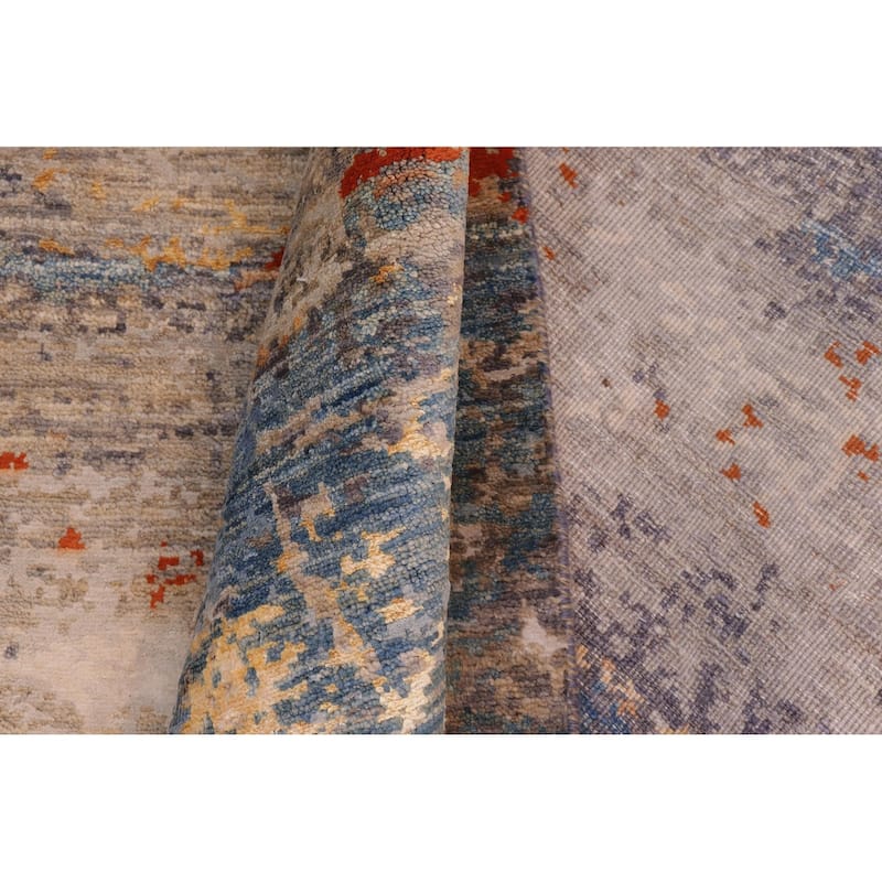 Modern Ziegler Alexis Blue Rust Wool&Silk Rug - 10'1'' x 14'3''