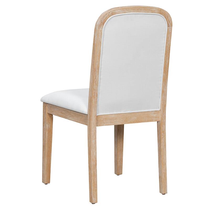 Roomfitters Dining Chair Set of 4, Upholstered Wood Chairs with Curved Back for Dining Room and Living Room