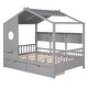 preview thumbnail 9 of 14, Wooden Full Size House Bed with 2 Drawers,Kids Bed with Storage Shelf