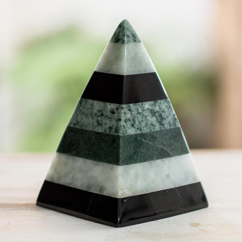 Novica Handmade Healing Pyramid Jade Sculpture