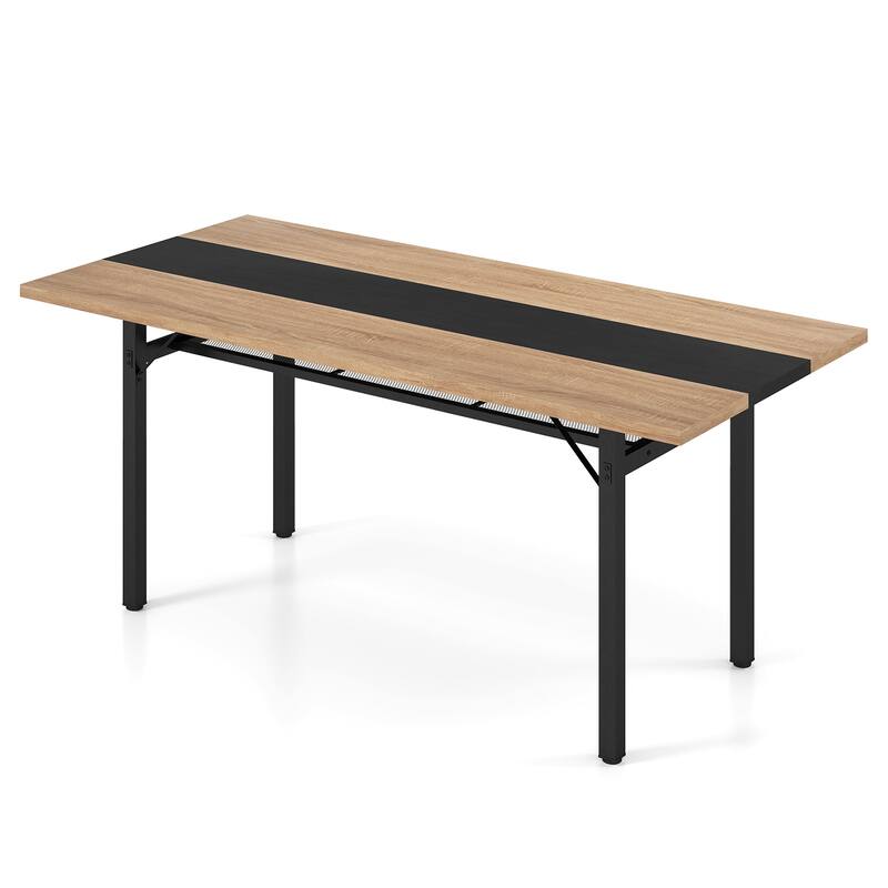 Gymax 71'' Long Large Wood Dinner Table 6 FT Dining Table w/