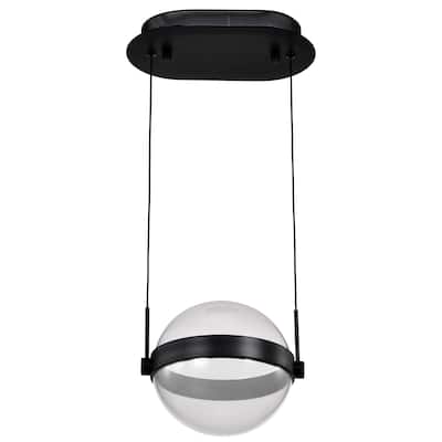 Arvada 8 Inch LED Pendant Matte Black Silk Screened Acrylic Lens - Matte Black