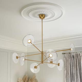 8-Light Glass Shade Dimmable LED Sputnik Chandelier 41-inch