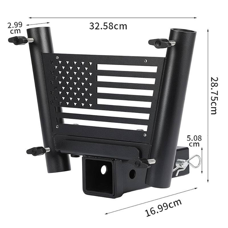 Hitch Flag Pole Holder, Truck Hitch Flag Pole Holder for Standard 2" Receivers Fits for Truck SUV RV Trailer