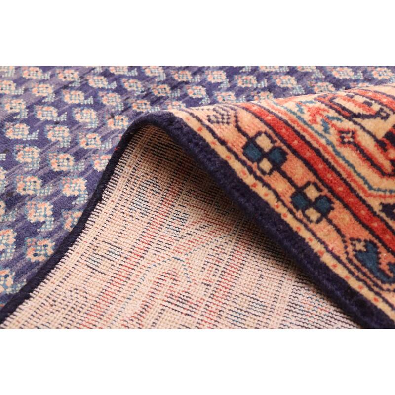 ECARPETGALLERY Hand-knotted Andelz Dark Navy Wool Rug - 3'8 x 10'8