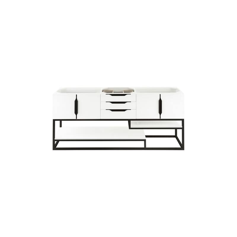 James Martin Vanities 983-V72S-MB Columbia 72" Single Free Standing - Glossy White - Painted