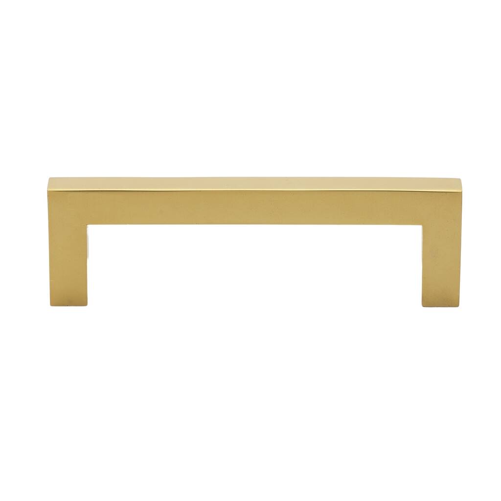 GlideRite 3-3/4 in. Center Gold Solid Square Bar Pulls (25-Pack) - Brass Gold