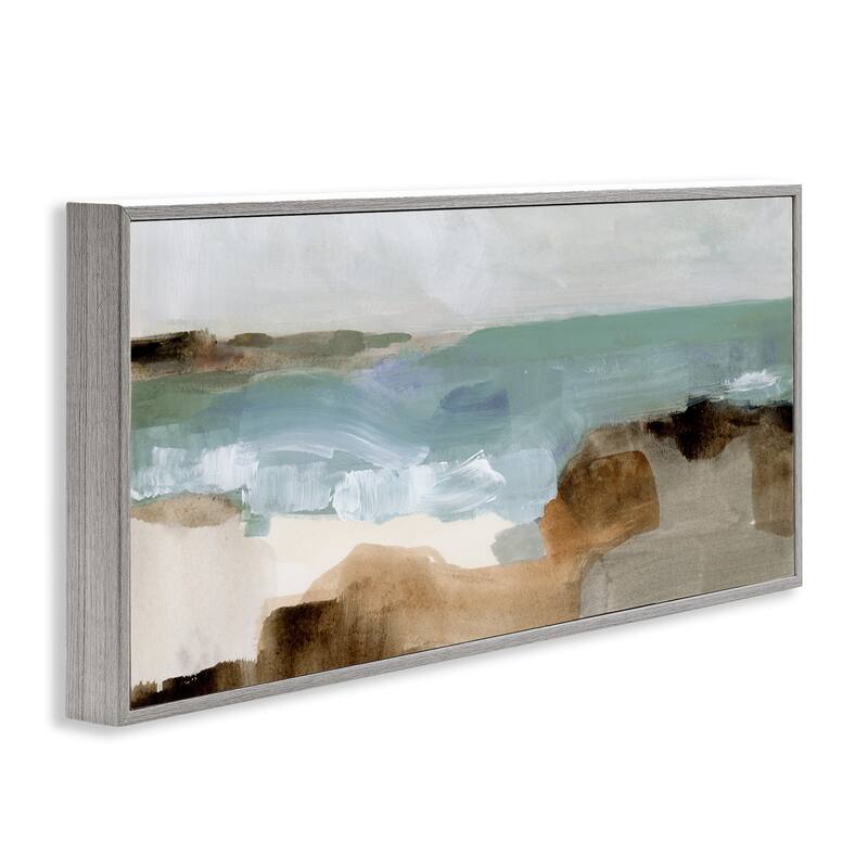 Stupell Abstract Ocean Wave Landscape Muddy Earth Tones Framed Wall Art - Grey