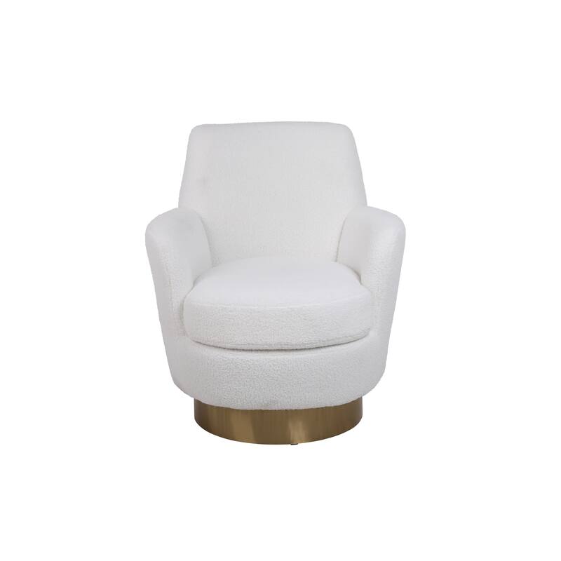 Velvet Swivel Barrel Chair, Swivel Accent Chairs Armchair w/ Gold Stainless Steel Base, Comfy Reading Chair Round Barrel Chairs