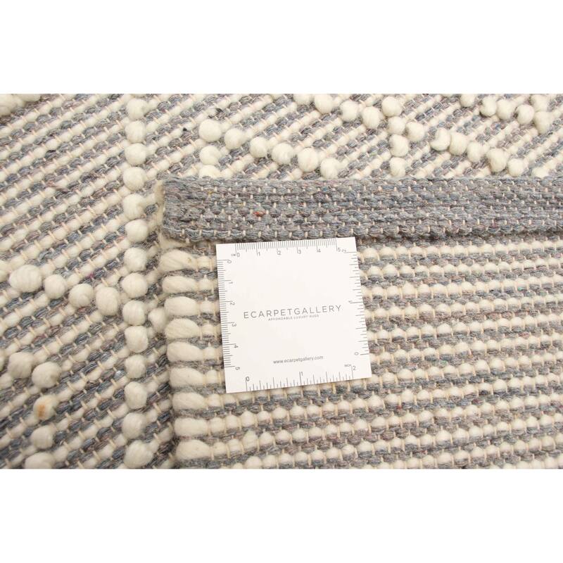 ECARPETGALLERY Braid weave Sienna Cream Wool Rug - 6'1 x 8'11