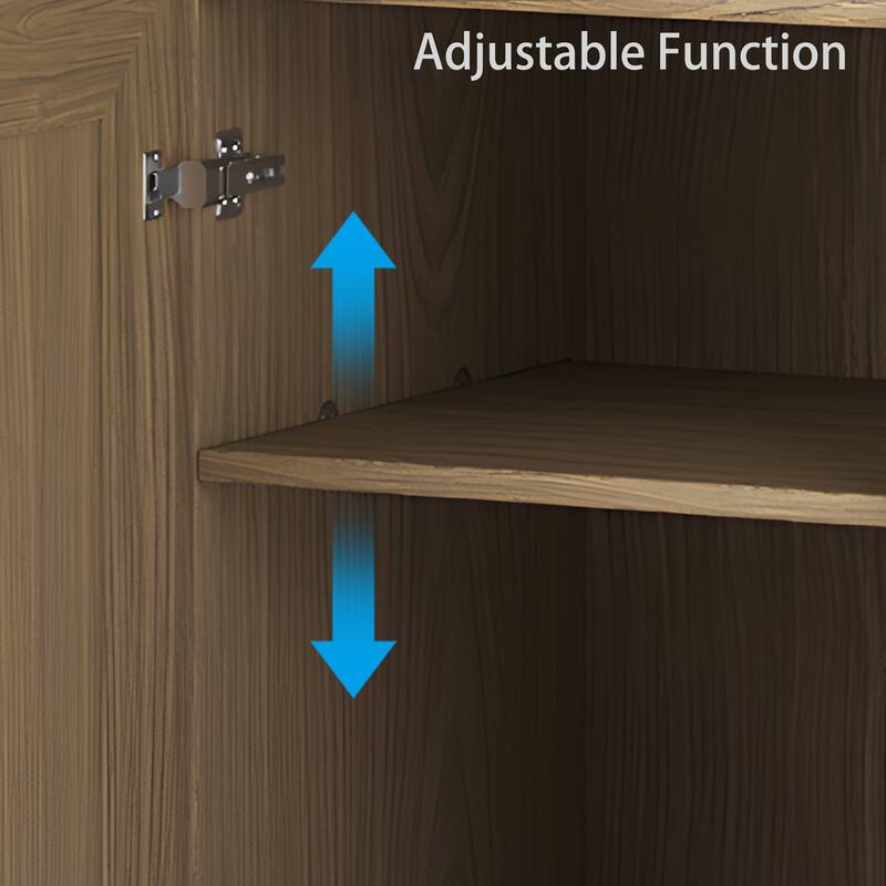 Modular Sideboard Cabinet with Storage Buffet Cabinet with Rattan Doors for Living Room Kitchen Dining Room Entryway