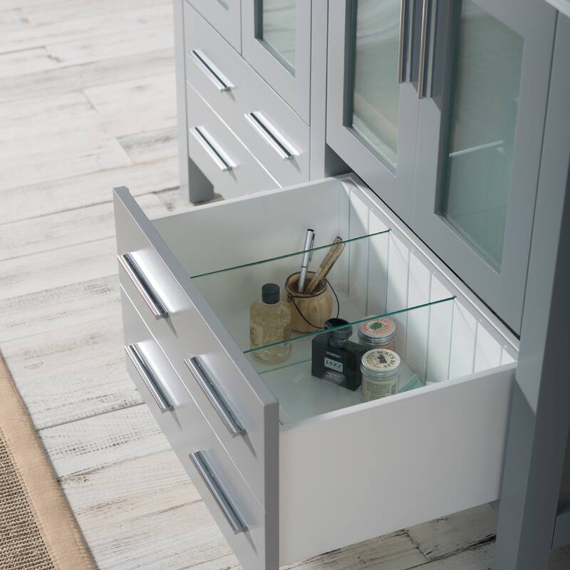 Blossom Solid Wood Double Bathroom Vanity w/ Ceramic Sink & Base