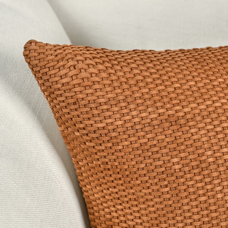 Villa by Classic Home Bassinet 18" Genuine Suede Leather Throw Pillow