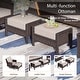 preview thumbnail 8 of 99, MAISON ARTS Extra-Large Patio Wicker Sofa Conversation Set with Coffee Table, Oversize Seat with 5.5'' Thick Padded Cushion