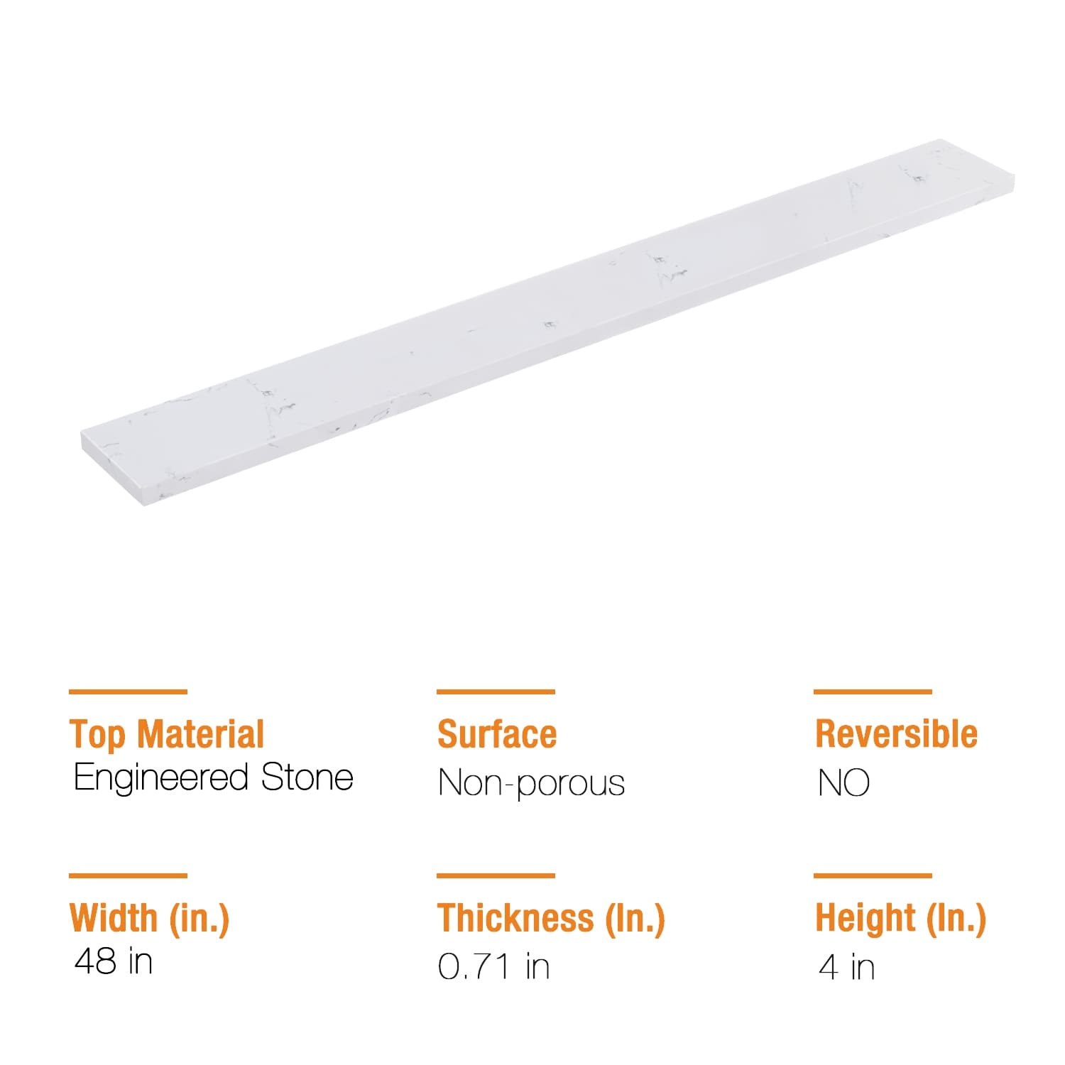 PROOX Cultured Marble Bathroom Vanity Top Backsplash Sidesplash