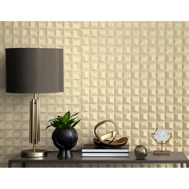 Fine Decor Romero Gold 3D Geometric Wallpaper