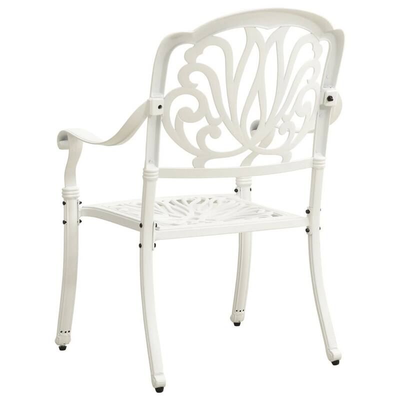 Kasa Outdoor 3pc Bistro Breakfast Set, 2 Chairs, 1 Table, White Metal