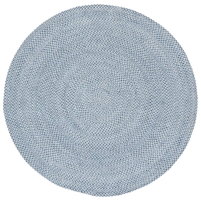 SAFAVIEH, Handmade Handmade Insa Country Geometric Polyester Rug - 5' Round - Blue/Aqua