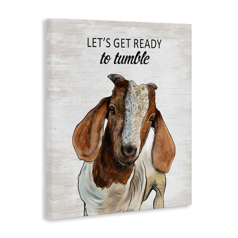 Stupell Ready To Tumble Laundry Goat Canvas Wall Art Design By Lettered and Lined