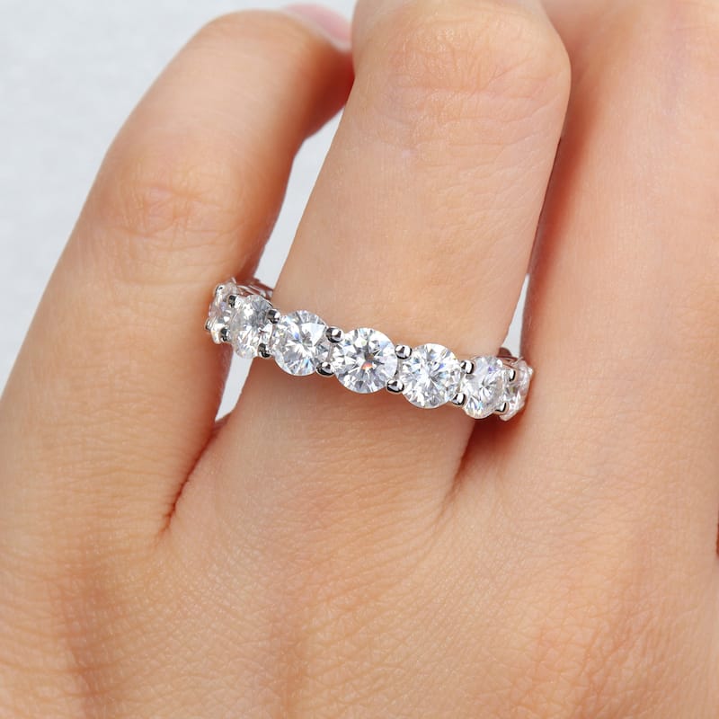 Miadora 5 1/2ct DEW Created Moissanite Eternity Ring in Sterling Silver