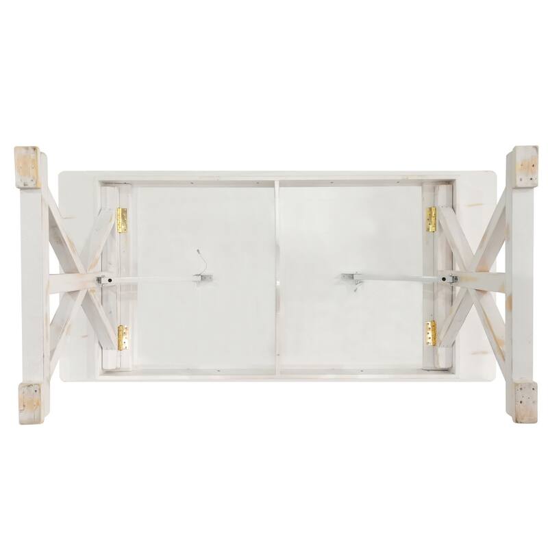 7' x 40" Rectangular Antique Rustic Solid Pine Folding Dining Table