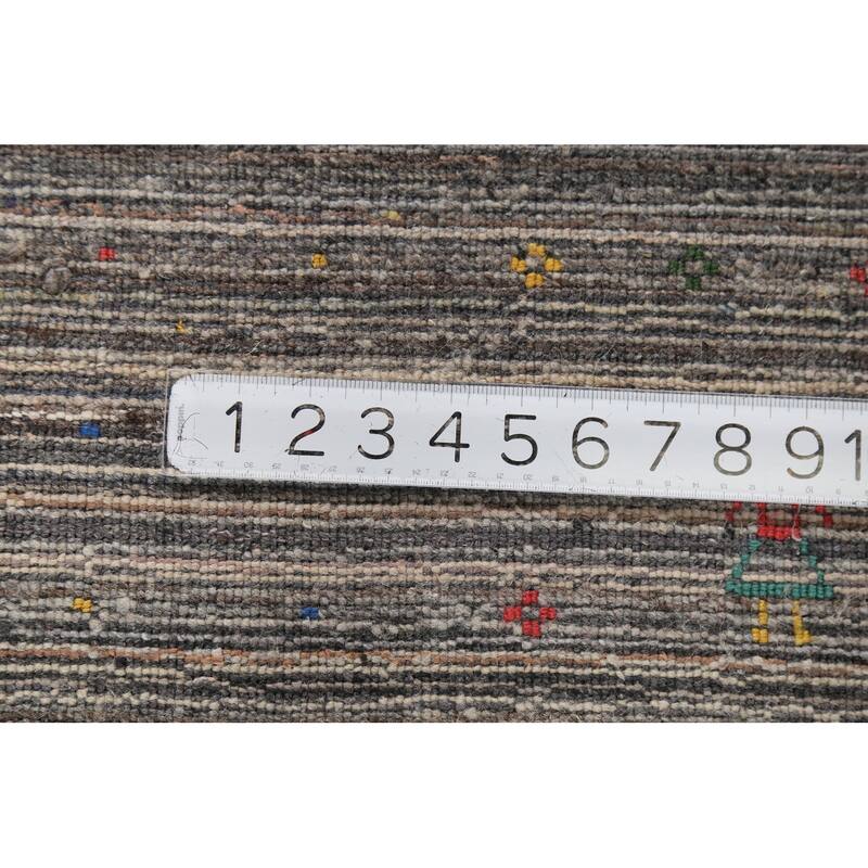 Striped Gabbeh Oriental Area Rug Handmade Wool Carpet - 5'2"x 8'0"