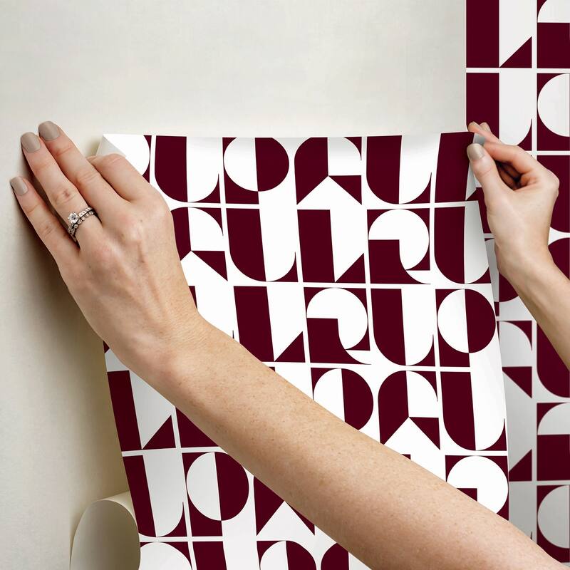 RuPaul RuDeco Oxblood Red Peel and Stick Wallpaper