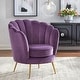 preview thumbnail 1 of 11, angelo:HOME Twila Scalloped Back Chair Plum