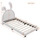 preview thumbnail 15 of 25, Twin Upholstered Leather Platform Bed with Rabbit Ornament
