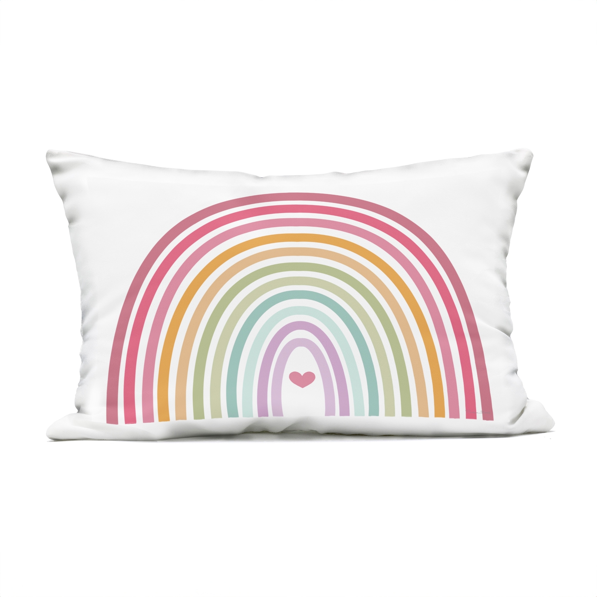 Stupell Rainbow Love & Heart Printed Outdoor Throw Pillow Design by Susan Ball