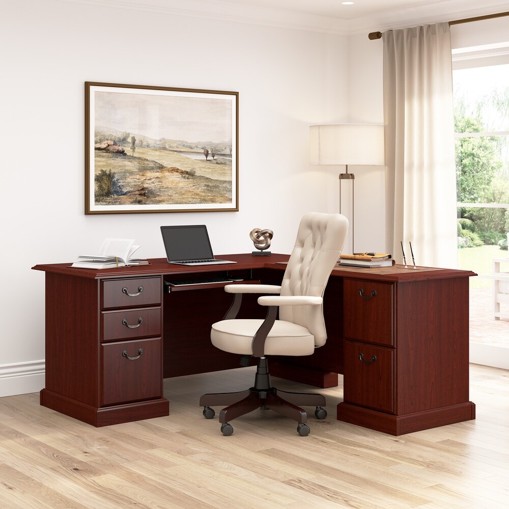 Bowery Hill Wood/Metal Home Office Rectangular Writing Desk in Dark  Oak/Black